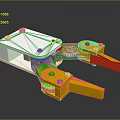 Industrial Mechanical Clamping Equipment With Metal Body Gear Mechanism And Yellow Grippers