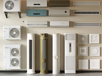 Modern air conditioner, air conditioner, external unit, vertical air conditioner, air conditioner 3d model