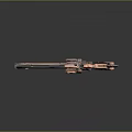 Ornate Copper And Silver Revolver With Wooden Grip And Reflective Surface Design