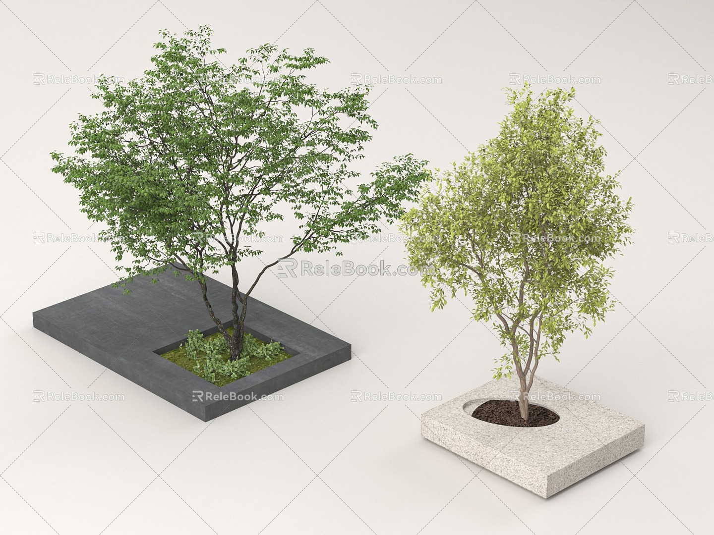 Arbor Courtyard Tree Pond Landscape Tree Landscape Plant Flower Pond 3d model