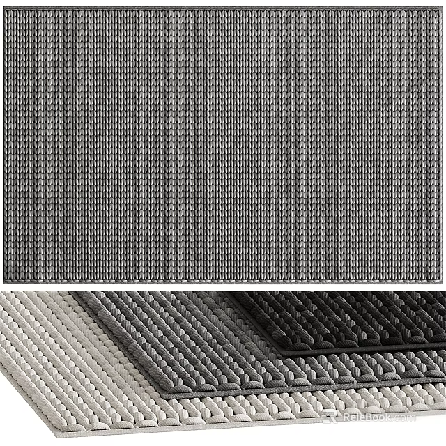 Square Rug With Textured Surface And Multiple Colors For Modern Home Decor 3d model 