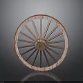 Vintage Wooden Spoked Wheel as Essential Classic Automotive Part with Rustic Design and Durable Structure