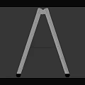 Silver Aluminum Ladder With Non Slip Feet And Sturdy Steps For Household Use