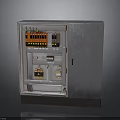 Electrical Distribution Box With Metal Enclosure And Orange Circuit Breakers