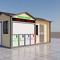 Public Garbage Classification Booth With Colorful Recycling Bins And Signage For Waste Sorting