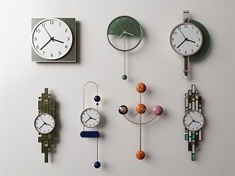 Modern clock wall decoration pendant 3d model