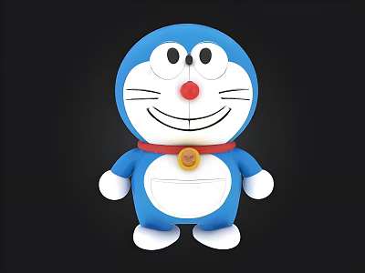 Cartoon Doll Doraemon Doraemon Doraemon Toy Ornaments Handset 3d model