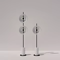 Modern Floor Lamp With Unique Round Shade And White Base Design 3d model