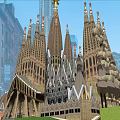 Sagrada Família Ancient Architecture With Tall Spires Intricate Carvings And Gothic Details