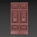 Green Double Door Cabinet With Decorative Panel Details And Metallic Handles