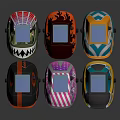Various Patterned Welding Helmets With Colorful Designs And Safety Features