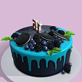 Delicious Birthday Cake With Blue Dripping Frosting Blackberries Blueberries Oreo Cookies And Number 15 Decoration