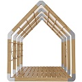 Modern Corridor Frame Courtyard Wooden Tent Rack 3d model