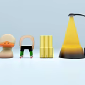 Creative Art Installation Featuring Duck Shaped Arch Structure Stacked Books And Yellow Street Lamp
