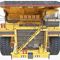 Large Yellow Heavy Duty Dump Truck With Big Tires Open Bed And Ladder