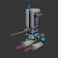 Futuristic Mechanical Weapon 3D Model With Robotic Arm And Cannon Barrel