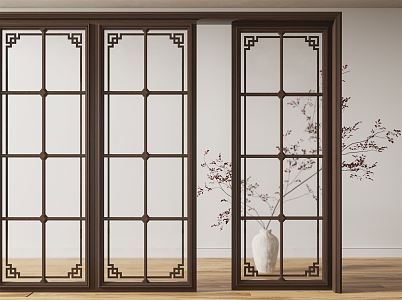 New Chinese sliding door sliding door 3d model