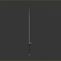 Single Medieval Sword With Metal Blade Wooden Handle And Cross Guard On Dark Background