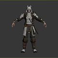 Fantasy Armored Warrior 3D Model With Silver And Brown Armor Design 3d model