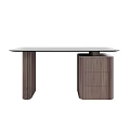 Modern Home Office Desk With Wooden Drawer Cabinet And Sleek Tabletop Design