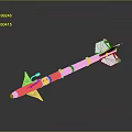 Advanced Military Missile Weapon With White Body Orange Band Tail Fins And Nose Cone