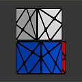 Industrial Equipment Colored Geometric Cubes In White Blue Red With Black Lines