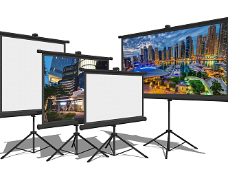 Modern bracket projection screen combination 3d model