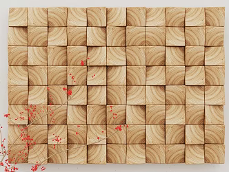 Modern New Chinese Style Pendant Wood Mosaic Wall Decoration Nordic Wood Square Wall Decoration Three-dimensional Wall Decoration Art Wall Decoration 3d model