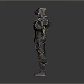 Armored Fantasy Character 3D Model With Blue Helmet And Detailed Armor