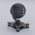 Black Spherical Surveillance Camera With Stable Mounting Base And Bracket Design 3d model
