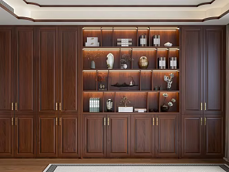 Chinese Bookcase Antique Rack Combination Decorative Cabinet Wardrobe Bookcase Combination 3d model