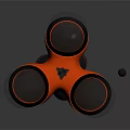 Futuristic Equipment with Transparent Hemispheres Red Main Body Black Supporting Legs and Top Antenna