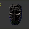 Shiny Metallic Helmet With Blue Glowing Eyes Red Accents And Iron Man Design Details