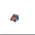 Industrial Vibrating Screen Equipment With Blue Frame Red Screen Surface Inclined Design