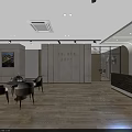 Modern Sales Office Interior With Spacious Layout Sofa Coffee Table And Floor To Ceiling Windows 3d model