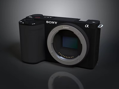 Sony Black Compact Computer Body With α Series Design And Front Display Screen 3d model Sony Black Compact Computer Body With α Series Design And Front Display Screen 3d model