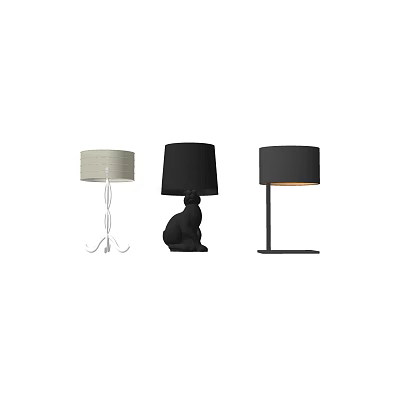 Modern White And Black Table Lamps With Unique Design For Home Decor 3d model