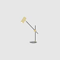 Modern Gold Black Table Lamp with Adjustable Arm and Stable Base 3d model