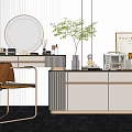 Modern Dressing Table Dressing Table Dressing Table Dressing Table and Chair Accessories Ornaments Mirror Plant Potted Plants 3d model