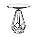 Modern Coffee Table With White Marble Top And Geometric Chrome Base Design