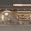 Ochirly Creative Line Store Window With Mannequins Dresses Wooden Wave Decor And Items