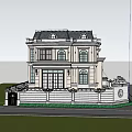 Elegant Detached Villa With White Exterior Golden Gate And Classic Design