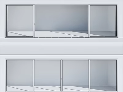 Modern Interior Swing Doors With Glass Panels And White Frames Design 3d model