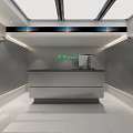 Modern Clothing Store Interior With Display Racks Lighting And Cashier Counter