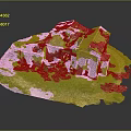 Ruined European Architecture with Red Tiled Roof and Surrounding Green Grassland