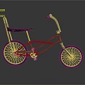 Green Bicycle With Black Seat Curved Metallic Frame And Wheels Design
