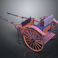 Retro rickshaw ancient frame car rickshaw frame car 3d model