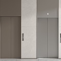 Office elevator hall elevator door 3d model