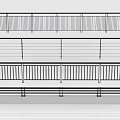 Various Modern Railing Designs With Horizontal Vertical Bar And Cable Patterns 3d model