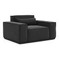 Modern Black Single Sofa With Stylish Armrest And Soft Cushion Design 3d model